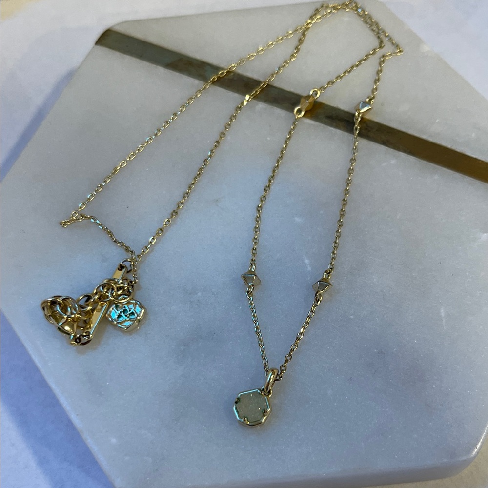 Kendra Scott Gold Necklace with White Pendant